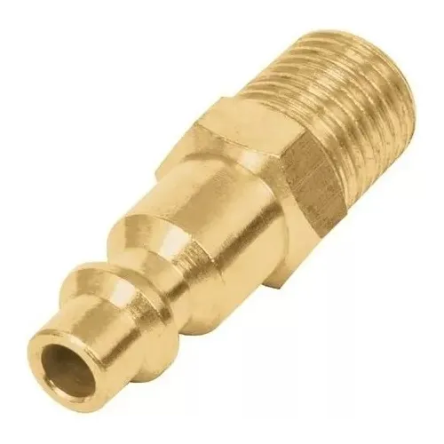 Conector Rápido De Latón Tipo M Cuerda 1/4 Npt Macho Truper