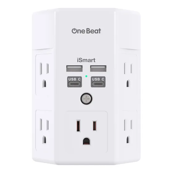 Toma Corriente Usb + C Inteligente Multitoma Regulador Pared