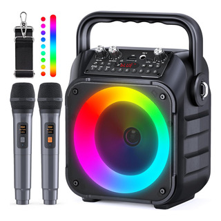 Karaoke Machine, Altavoz Bluetooth Portátil Con 2 Cables Nq Karaoke Machine, Altavoz Bluetooth Portátil Con 2 Cables Nq