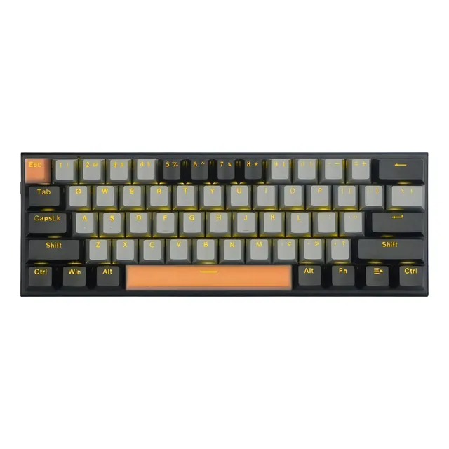 Teclado gamer E-Yooso QWERTY E-Yooso Red inglés US color gris y negro con luz amarillo