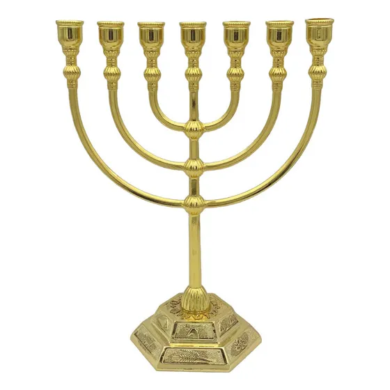 . Candelabro De Mesa Dorado Grande Con 7 Brazos
