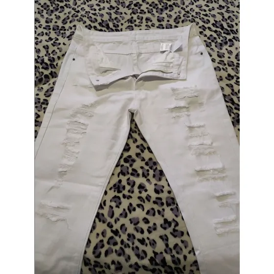 Pantalón Jeans Blanco Para Caballero Shein Traído De Usa