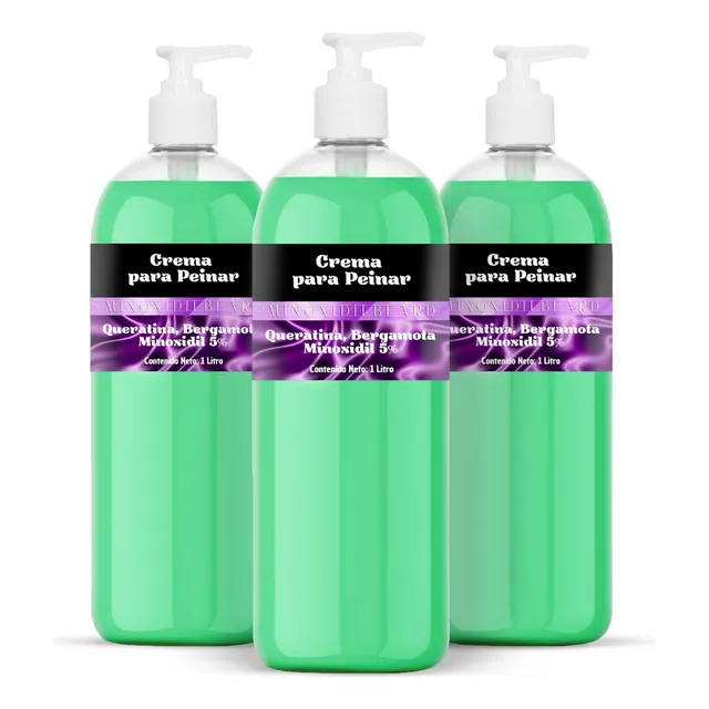 Crema Para Peinar Con Keratina, Bergamota Y Minoxidil 5% 3 L