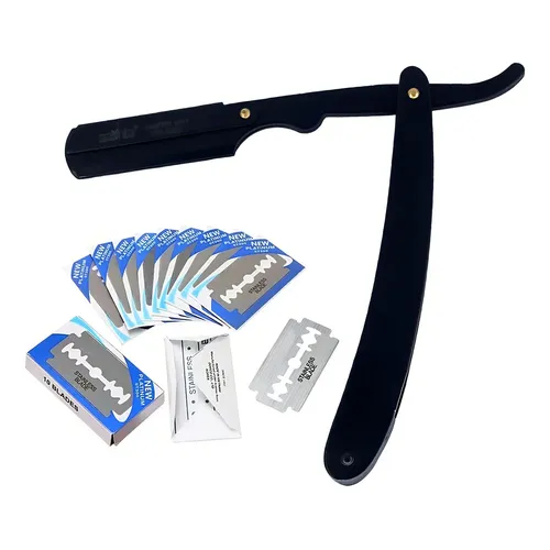 Porta Navaja Profesional Aashta De Metal Rasurar Barbero Negro