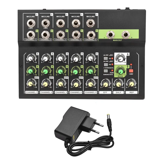 Mesa De Mezclas Con Power Mixer Reverb Audio Mic/line 48v Ph