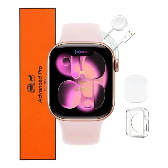 Relógio Microwear Smartwatch S11 Mini Series 11 42mm Whatsapp Gps Nfc 2026 Rosa SMARTWATCH ADVANCED PRO