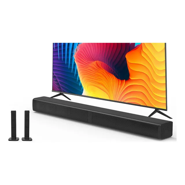 Puxinat - Barras De Sonido Separables 2 En 1 Para Tv, Altavoz De Tv Bluetooth 5.0 De 2.2 Canales De 32 Pulgadas Para Sistema De Sonido Envolvente, Subwoofer Dual Incorporado, Bajo Ajustable, Control