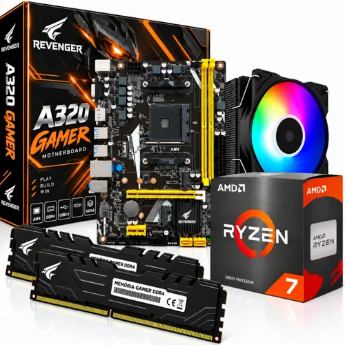 Kit Amd Ryzen 7 5700x + Placa Mãe TUF Gaming B550m Plus Cor Preto
