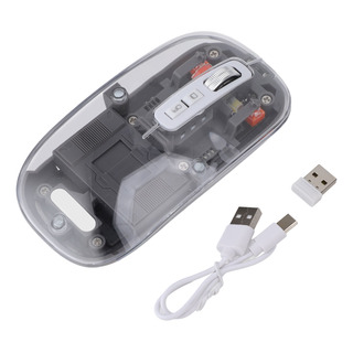 Mouse De Computador Transparente 2.4g Bt1 Bt2 Tri Mode Usb Mouse De Computador Transparente 2.4g Bt1 Bt2 Tri Mode Usb
