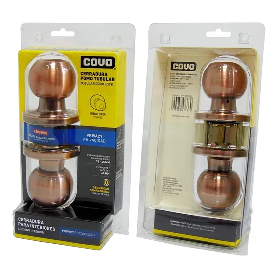 Cerradura De Pomo Para Baño Color Bronce Marca Covo