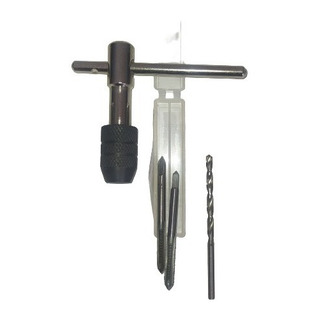 Jogo De Macho M4x0.7 + Vira Macho Desandador + Broca 3 Mm Jogo De Macho M4x0.7 + Vira Macho Desandador + Broca 3 Mm