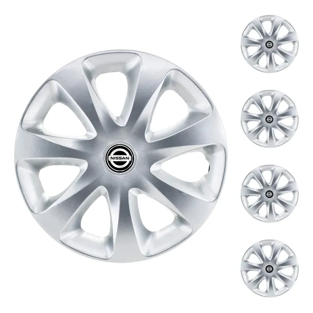 Juego X4 Taza Suzuki Alto 13 Pulgadas Gris Plata Con Logo