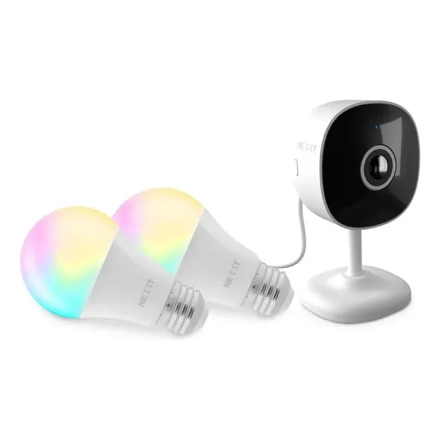 Kit Smart Nexxt Nhk-k121 Cámara 2k Nhc-i710 + 2 Focos Rgb