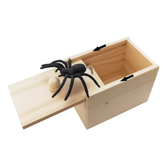 Caja De Bromas Spider Scare, Divertida Caja De Madera Para A