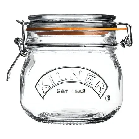 Frasco De Vidrio Clip Con Tapa 500 Ml Kilner