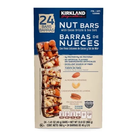 Kirkland Nut Bar Barras De Nueces Caja Con 24 Piezas 960g   