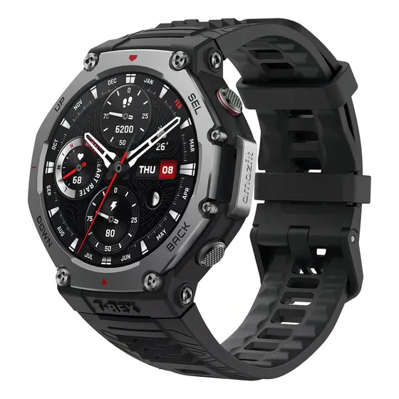 Relogio Smartwatch Amazfit T-rex 3 Cx Onix -lançamento+ Caixa Preto Pulseira Preto Bisel Preto Desenho da pulseira Esportiva