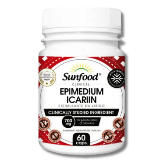 Epimedium Icariin 680mg 60caps Sunfood Sabor Sem sabor