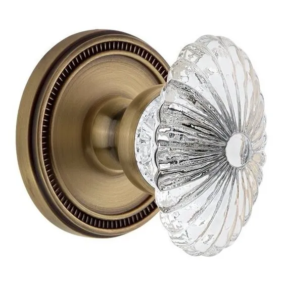 Soleil Rosette Paso Borgoña Crystal Knob