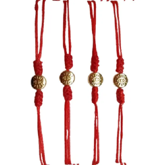 Pulsera Ojo Turco Enchapado Oro 18k Hilo Encerado 3 Unidades