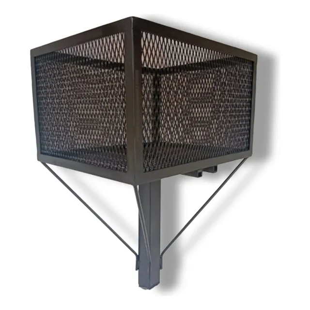 Canasto De Basura De Hierro Para Exterior/ Negro
