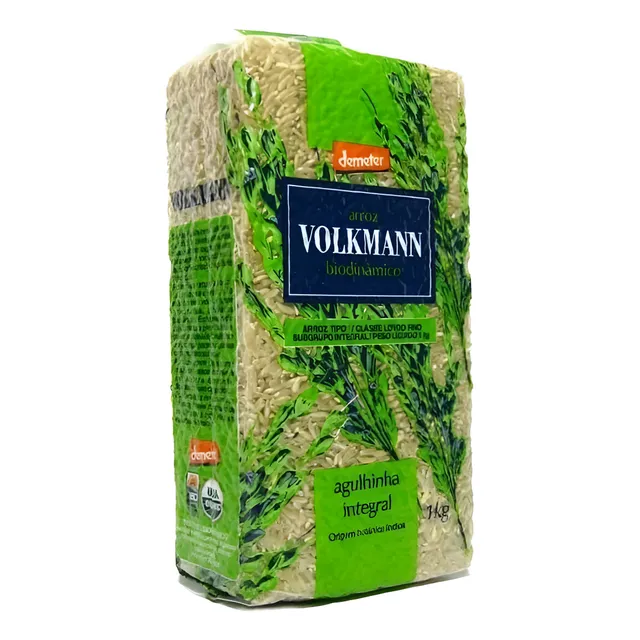 Arroz Agulhinha Integral Orgânico Biodinâmico 1kg - Volkmann