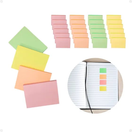 Bloco Adesivo Post-it 4 Cores 1200 Folhas 38mm X 51mm Notas