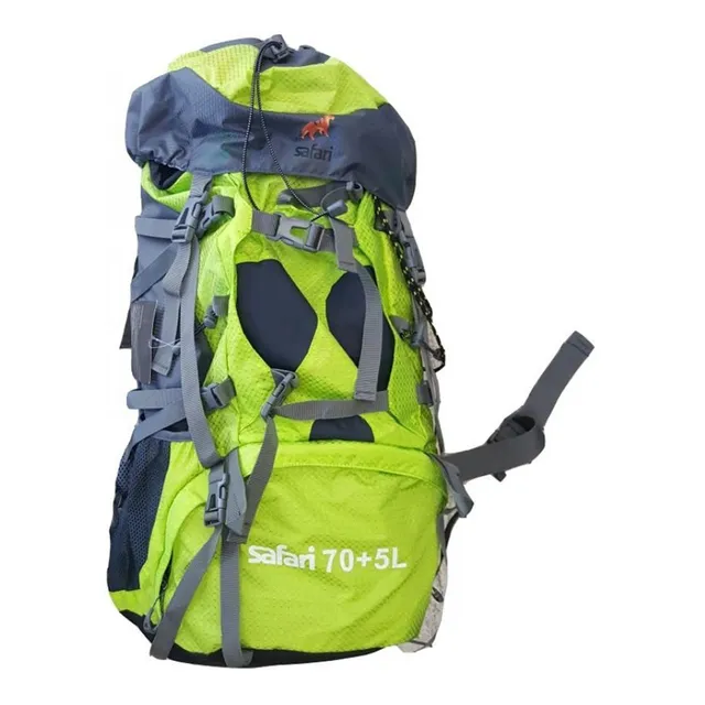 Mochila De Camping Safari Trekking Viaje Bp75 Ripstop 75lts Color Verde Diseño de la tela Liso