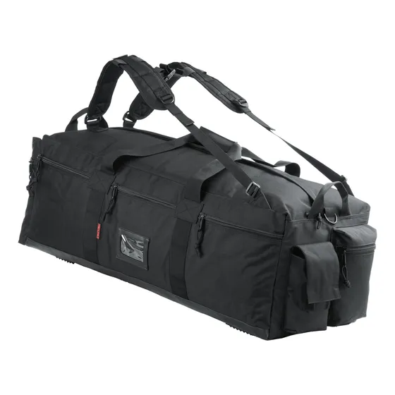 Bolsa De Lona Militar Grande 90l Negra, Ideal Para Carga Y