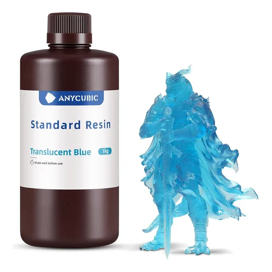 Anycubic Resina De Curado Uv De 405 Nm Azul Traslucido