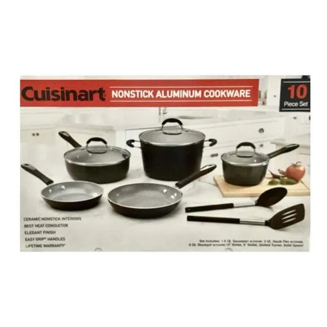 Bateria De Cocina Antiadherente Cuisinart De 10 Piezas