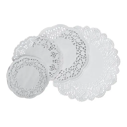 Blondas De Papel Caladas 28 Cm X 100 Uni. Redondas Blancas