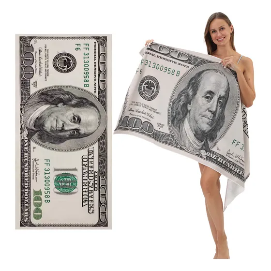 Toalhas De Praia De Fibra Ultrafina Us Dollar