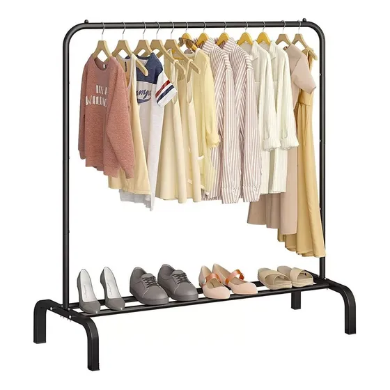 Perchero Para Ropa Percha Metal Organizador Estante Placard IMBACK Color Negro