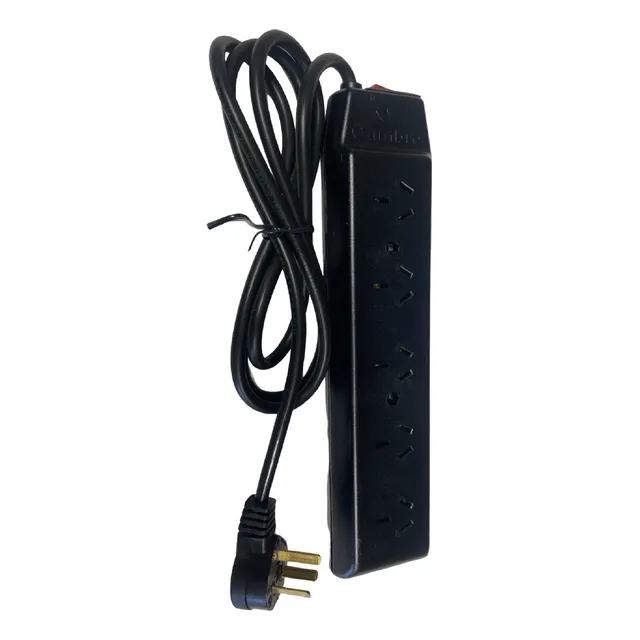 Zapatilla Cambre 5 Tomas Con Cable Negra 1,5 Mts