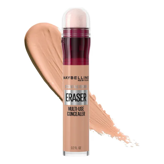 Maybelline Instant Age Rewind Corrector facial 3 en 1, Tono Honey, 6ml - Maquillaje que borra ojeras y líneas finas, cubre imperfecciones, corrige, contornea e ilumina, cobertura media, 12H de uso