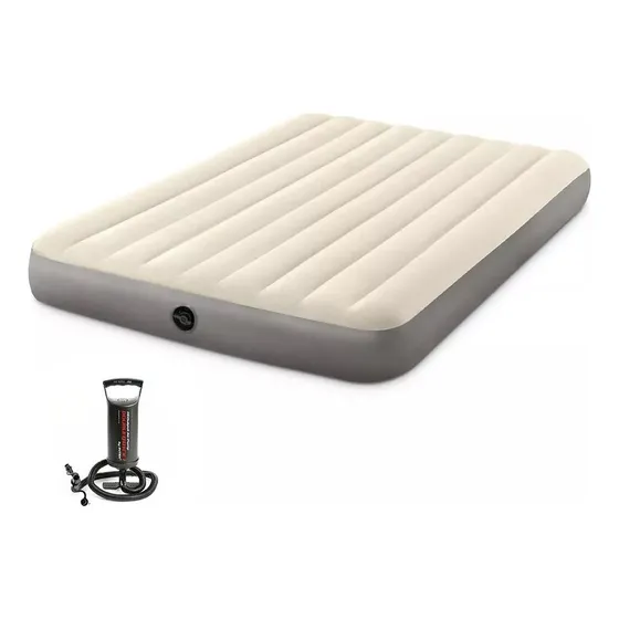 Colchão Inflável Casal Durabeam Fiber Tech Bomba Intex Cor Cinza