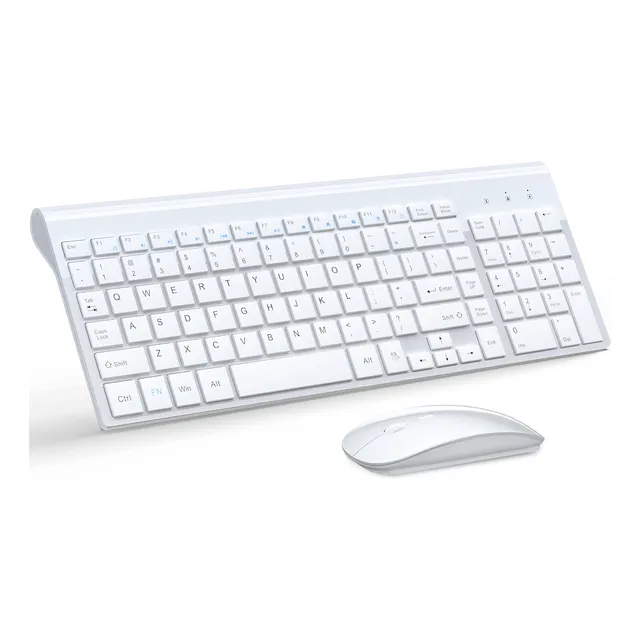 Teclado Y Ratón Inalámbricos Topmate Silenciosos Blanco