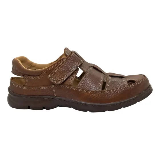 Sandalia Cuero Hombre Gran Confort Ultra Liviana Cosida 