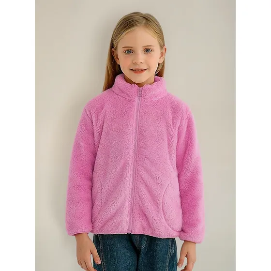 Jaqueta Infantil Menina Urso Inverno Fleece Plush Inverno