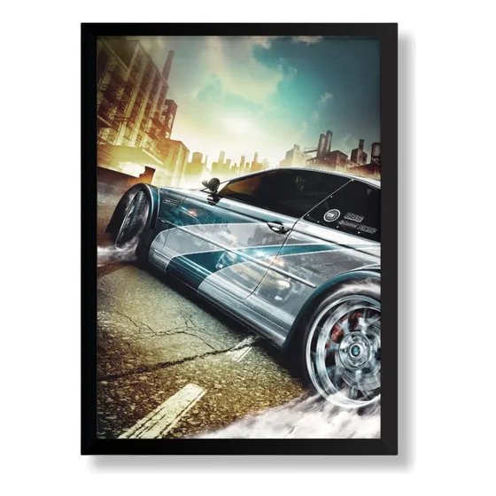 Pôster Quadro Need For Speed Most Wanted C/ Moldura A3