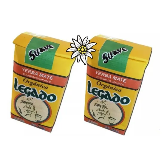 Yerba Mate Orgánica Con Palo Legado Suave 500 Gr. Pack X 4