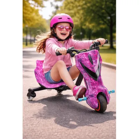 Patinete Elétrico Triciclo Infantil Drift 350w 36v Bluetooth Rosa