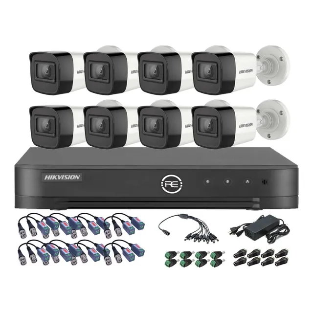 Kit Dvr Hikvision 8ch + 8 Camaras 1080p Exterior Full Hd 2mp