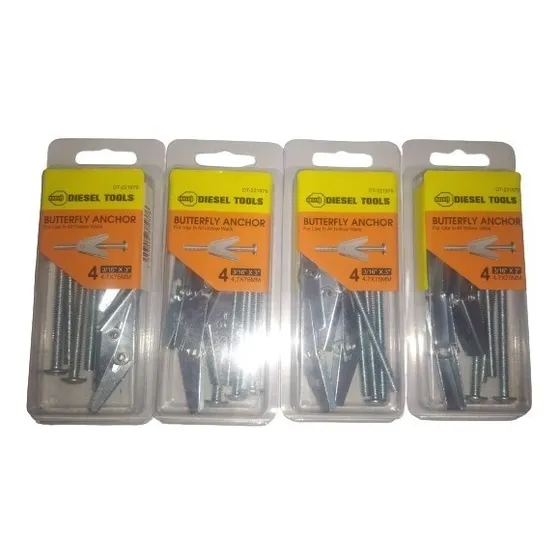 Ramplug Mariposa 3/16 Con Tornillo Pack 4 Unidades