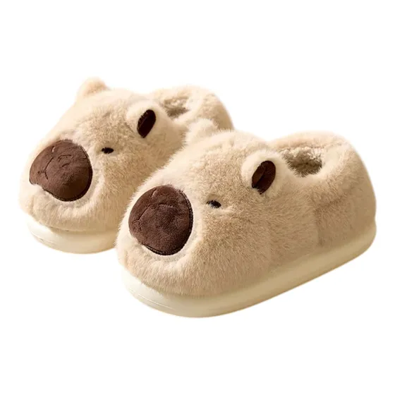 Pantuflas Capibara Felpa Invierno Cómodas Y Antideslizantes