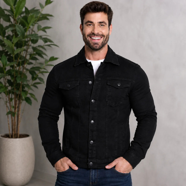 Jaqueta Masculina Sarja Jeans Slim Cores Clássicas Premium Jaqueta Masculina Sarja Jeans Slim Cores Clássicas Premium