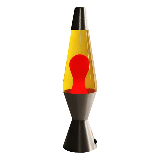 Lámpara De Lava 37 Cms Patente Americana, Base Plata