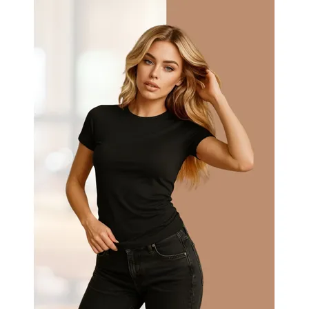 Blusa Feminina T-shirt Manga Curta Simples Casual