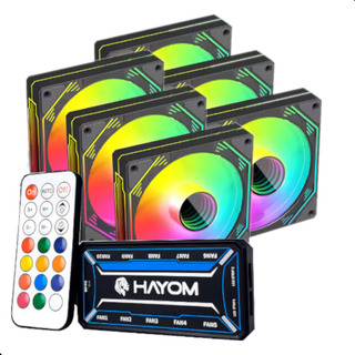 Kit 6 Fans Coolers Rgb 120mm Preto Com Cotroladora Fc1308 Kit 6 Fans Coolers Rgb 120mm Preto Com Cotroladora Fc1308